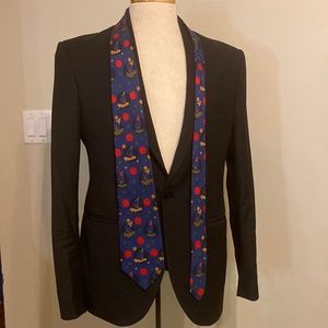 Vintage Yves Saint Laurent silk mens tie clowns